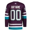 Adidas Maillot de Hockey Anaheim Ducks Personnaliser 30th Anniversary 2023-24 Violet Troisième Authentic - Homme